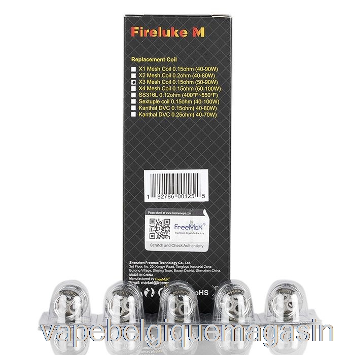 Vape Jetable Freemax Fireluke M / Tx Bobines De Remplacement De Maille 0,15ohm X3 Bobines De Maille